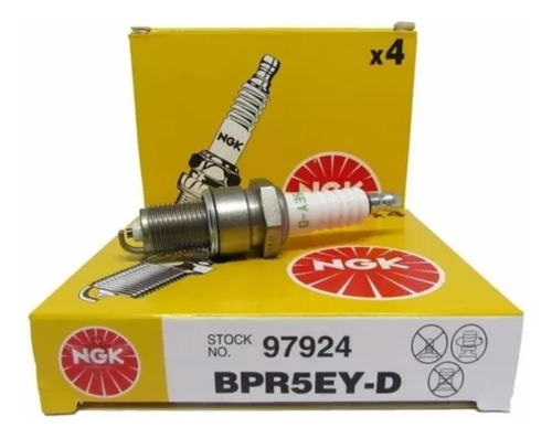 Jogo Velas De Ignição Bpr5ey-d Ngk Gasolina