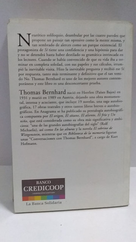 Libro Thomas Bernhard Sí Anagrama Pagina 12 (Usado)