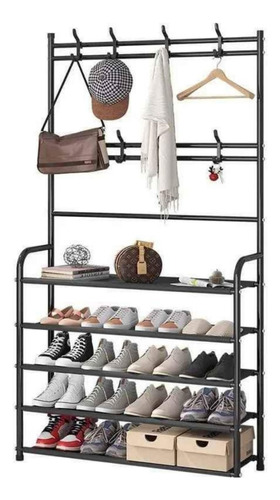 Rack Organizador Zapatero Perchero Ropa Colgador 5 Niveles 