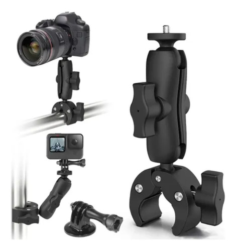 Soporte Moto/bicicleta Cocodrilo Aluminio Insta360/gopro