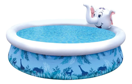 Piscina Infantil Elefante Inflable Lanza Agua 47x205cm