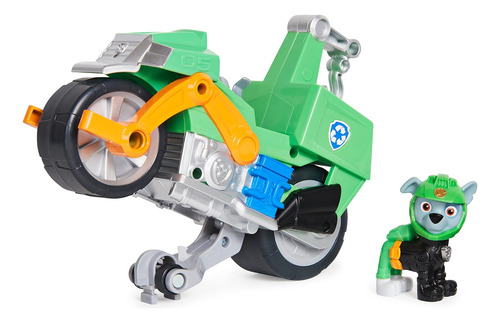 Motocicleta Moto Pups Paw Patrol Con Figura De Rocky