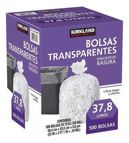 500 Pz Bolsas Plástico Basura Cestos Oficina Casa 37 Lt 