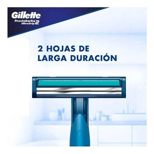 Rastrillo Gillette Prestobarba Ultragrip2 Con 2 Hojas.