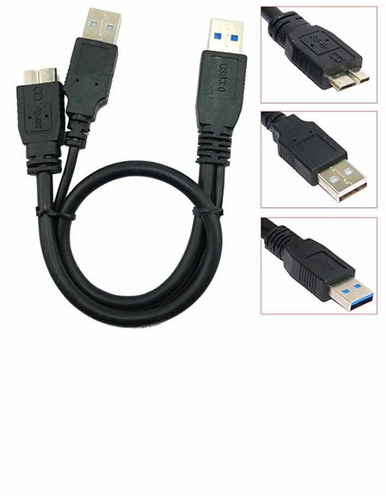 Cable Dual En Y Con 2x Tipo A Usb 3.0/2.0 A Micro B