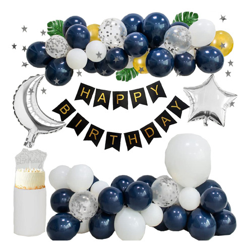Decoraciones De Cumpleaños Para Hombres Globos Azul Marino