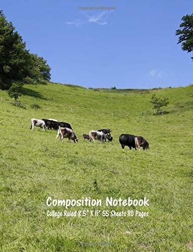 Composition Notebook College Ruled Cow Farm Bull Bovine Catt