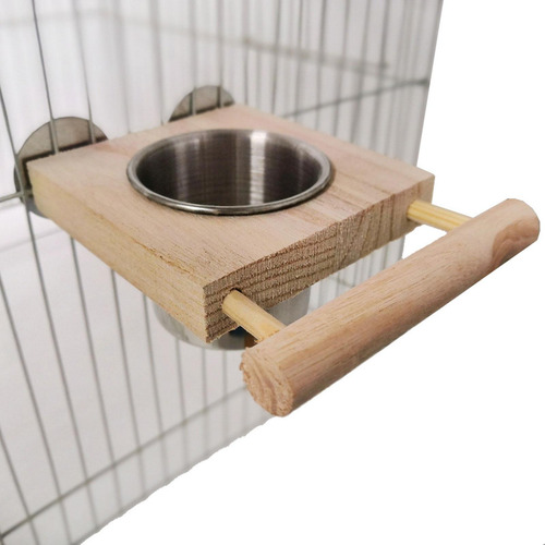 Comedero Para Pájaros, Soporte De Madera, Jaula Para Loros,