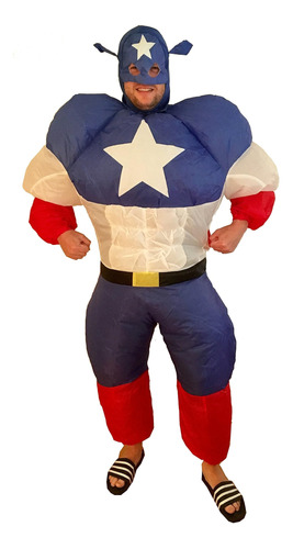 Disfraz Inflable De Superhéroe Capitán América Para Hallowee