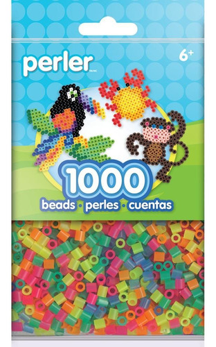 3 Packs X 1000 Canutillos Beads Color Neon Mix (3000unidad)