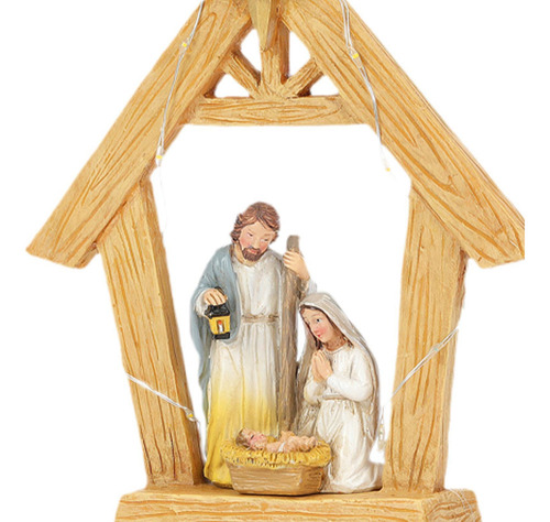 Belén Navideño Estatua José María Jesús Con Pesebre