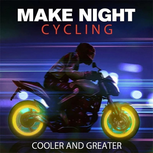 Tapa Valvula Luminosa Decorativa Para Ruedas Bici Moto Auto