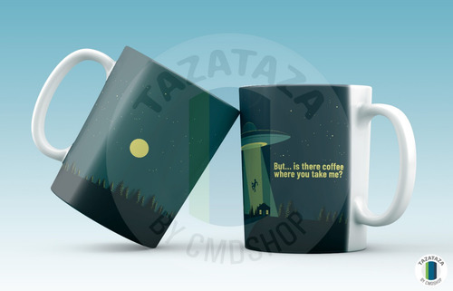 Imagen 2 de 2 de Taza Ovni Ufo Alien Mug Design. Sublimación Ceramica Premium