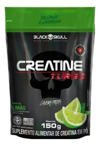 Creatine Turbo Refil Black Skull 150g Uva, Laranja E Limão