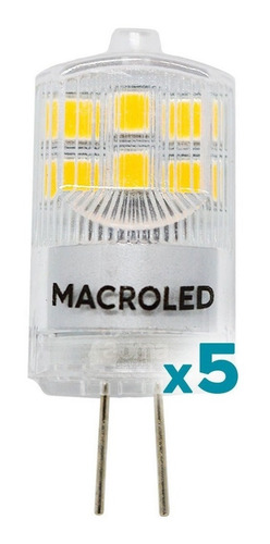 Lampara Led Bipin G4 12v 2w=20w Macroled Fría/cálida Pack X5