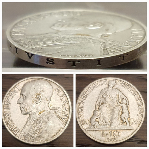 Moeda 10 Liras - 1942 - Cidade Do Vaticano - Colecionadores (Usado)