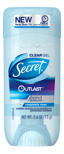 Secret Outlast Xtend Gel antitranspirante Completely Clean 75 mL