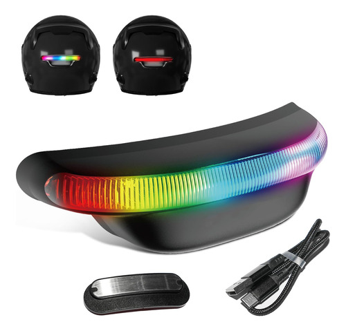 Luz De Freno Y Marcha Led Recargable Para Casco De Moto