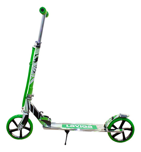 Scooter Patín Plegable Para Niñas Y Niños + Protecciones Color Rojo Grafiti Verde