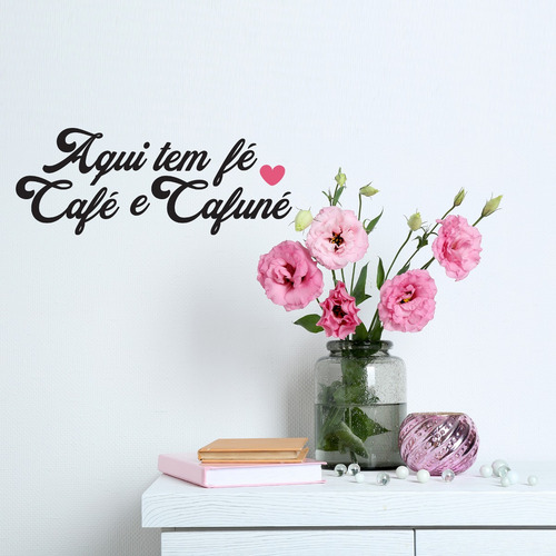 Imagem 2 de 2 de Adesivo Parede Quarto Fé, Café E Cafuné