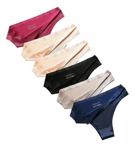 6pcs Tanga Sin Costuras De Mujer Sexy Suave Bragas De Seda