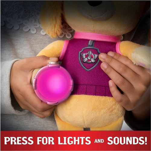 Paw Patrol Snuggle Up Peluche Skye Con Sonido Y Linterna