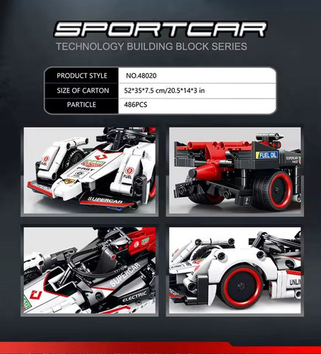 Kit De Construcción Auto Deportivo De Carrera F1 Blanco