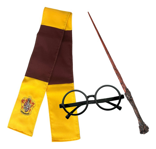 Bufanda Harry Potter Gryffindor+lentes+varita