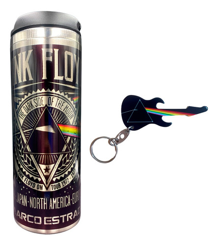 Termo Y Llavero Destapador Pink Floyd Rock Acero Inoxidable