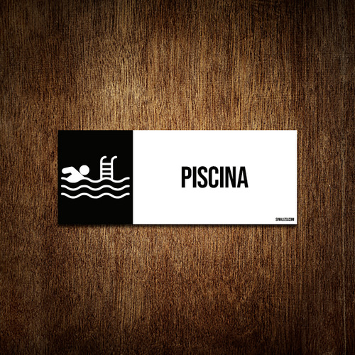 Placa Setor Ícone - Piscina 23x9