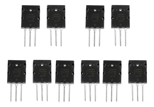 5 Pare Stransistor De Audio Combinado De Alta Potencia Negro