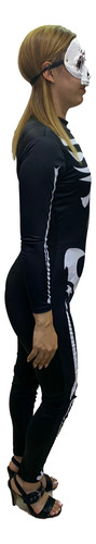 Disfraz Esqueleto Unitardo Body Para Halloween Dark Skeleton 80022