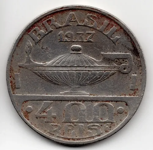 Moeda 400 Réis - Rs$ 400,00 - 1937 - Oswaldo Cruz | Parcelamento sem juros