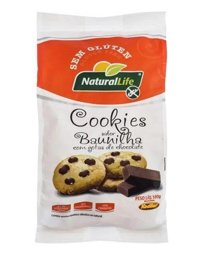 Cookies Baunilha Gotas Chocolate Sem Gluten Kodilar 12x180g