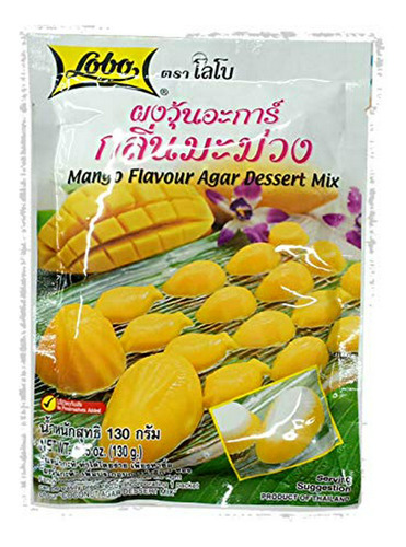 Gelatina - Lobo Agar Dessert Mix Sabor Mango 130 Gramos X 2 