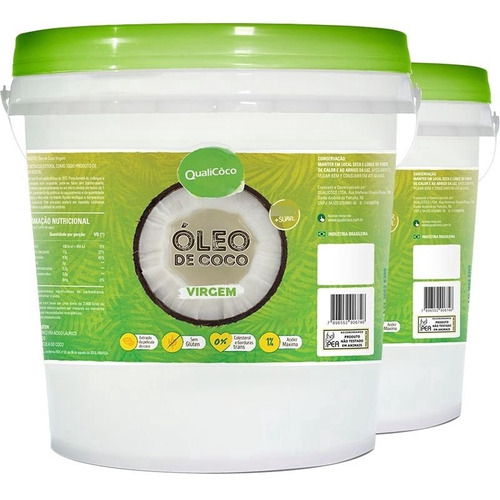 Kit C/ 2 Óleo De Coco Virgem Qualicoco 3 Litros