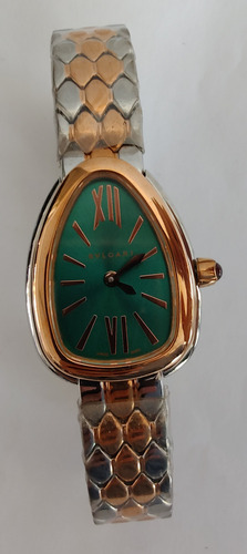 Reloj Bnlgr Mod. Serpentie Seduttorie Dama Correa Oro Rosa/plata Bisel Oro Rosa Caratula Verde (Usado)