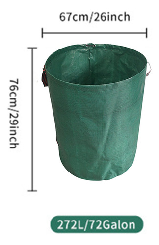 Bolso Reutilizable De La Basura Del Jardín Del Verde 272l