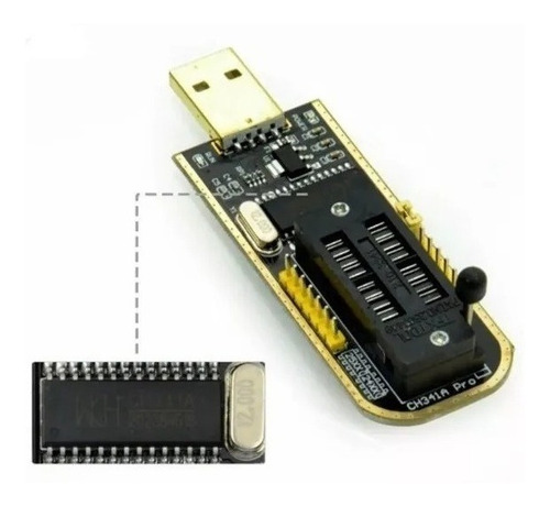 Programador Usb Ch341a Memoria Eeprom 24/25 Flash Bios+pinza