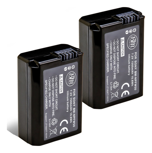 Bm Premium 2 Baterías Np-fw50 Para Sony Zv-e10, A, A, Dsc-.