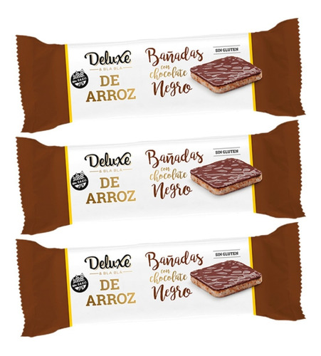Galletita De Arroz Bañada Chocolate Sin Tacc Deluxe - 3 Unid