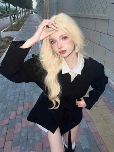 Peruca De Ouro Branco Muito Claro Para Mulheres, Cabelo