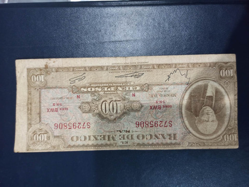Billete $100 Hidalgo 1973 Mal Cortado