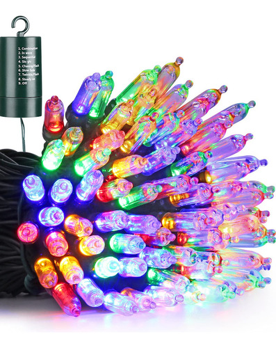 Flacchi Luces De Navidad Multicolor De 100 Luces Led De 33 P