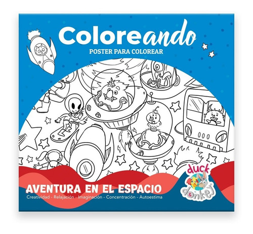 Póster Para Colorear Con Colores / Aventura En El Espacio