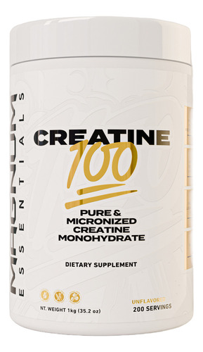Creatina Magnum 100 Micronizada Monohidratada 200 Servicios Sabor Sin Sabor