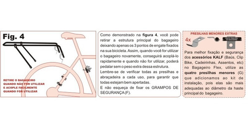 Imagem 5 de 7 de Bagageiro Flex Kalf Aro De 26 Á 29 Articulado Freio A Disco