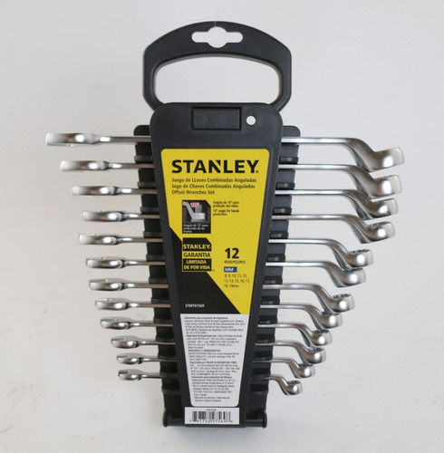 Imagen 3 de 9 de Juego Llaves Combinadas Stanley Milimétricas 12 Pz Stmt97569