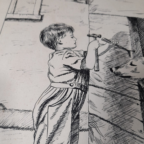Imagem 4 de 7 de Pintura Desenho Bico De Pena Nanquim Datado 1953 Antigo