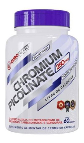 Picolinato De Cromo - 60 Capsúlas - Chromium - Euronutry